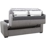 BEVIS Vierzits Express Slaapbank - Grijs - Stof - Matras 14 cm - Praktisch en Comfortabel