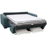 Vierzits express slaapbank - Stof - Blauw - Matras 14 cm - BEVIS L 218 cm x H 88 cm x D 96 cm