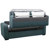 Vierzits express slaapbank - Stof - Blauw - Matras 14 cm - BEVIS L 218 cm x H 88 cm x D 96 cm