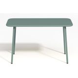 Tuineetset voor kinderen POPAYAN - Tuintafel met 4 opstapelbare stoelen - Metaal - Amandelgroen