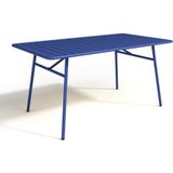 Tuinset MIRMANDE: tafel L.160 cm met 2 opstapelbare fauteuils & 4 opstapelbare stoelen - Metaal - Nachtblauw