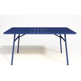 Tuinset MIRMANDE: tafel L.160 cm met 2 opstapelbare fauteuils & 4 opstapelbare stoelen - Metaal - Nachtblauw