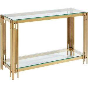 Consoletafel van gehard glas en roestvrij staal - Goudkleurig - NOMELANO - van Pascal Morabito