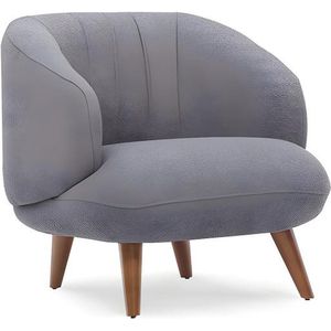 PASCAL MORABITO Fauteuil van bouclé stof - Antraciet - JANINA L 78 cm x H 78 cm x D 85 cm