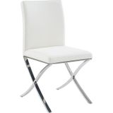 Set van 6 stoelen - Kunstleer en roestvrij staal - Wit - CALY L 47 cm x H 90 cm x D 59.5 cm