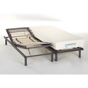 DREAMEA Handverstelbare bedbodem en matras UBUD van DREAMEA - 2 x 80 x 200 cm L 200 cm x H 27 cm x D 80 cm