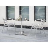 Tuinset tafel en stoelen van aluminium - kleine ronde tafel en twee stoelen - MONTMARTRE