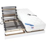 Elektrisch bed – bedbodem en matras – pocketveren en vormgeheugen APOLLO van DREAMEA - wit - 2x80x200 cm