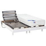 Elektrisch bed – bedbodem en matras – pocketveren en vormgeheugen APOLLO van DREAMEA - wit - 2x80x200 cm