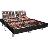 Handmatig verstelbare bedbodem 2x48 met contactplaatjes kleur zwart hout van DREAMEA - 2x70x190cm  - motoren OKIN