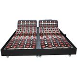 Elektrische bedbodem 2x65 met contactplaatjes kleur zwart hout van DREAMEA - 2x80x200cm  - motoren OKIN