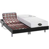 Elektrisch bed - bedbodem en matras - met vormgeheugen en bamboe LYSIS III van DREAMEA - motoren OKIN - 2 x 90 x 200 cm - zwart