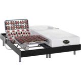 Elektrisch bed - bedbodem en matras - met vormgeheugen en bamboe LYSIS III van DREAMEA - motoren OKIN - 2 x 80 x 200 cm - zwart
