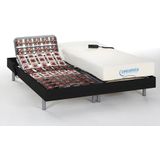 Elektrische bedbodem en matras met vormgeheugen HESIODE III van DREAMEA - motoren OKIN - zwart - 2 x 80 x 200 cm