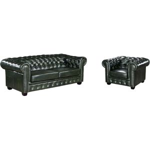 Chesterfield BRENTON 100% buffelleer - empire groen | Trendy en tijdloos bankstel