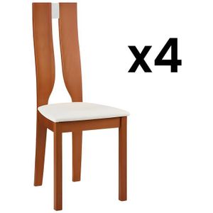 Set van 4 stoelen SILVIA - Massief beuken - kersenrood