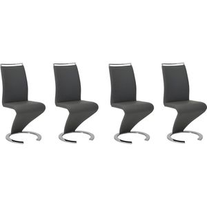 Set van 4 stoelen TWIZY - Zwart kunstleer L 61 cm x H 100 cm x D 49 cm