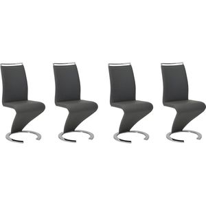 Set van 4 stoelen TWIZY - Zwart kunstleer