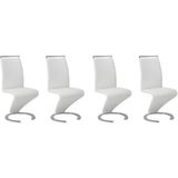 Set van 4 stoelen TWIZY - Wit kunstleer L 61 cm x H 100 cm x D 49 cm