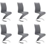 Set van 6 stoelen TWIZY - Kunstleer grijs