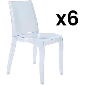 Set van 6 stapelbare stoelen LUCINDA - Polycarbonaat - Kristal