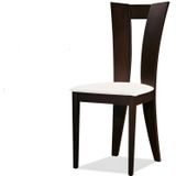 Set van 6 stoelen TIFFANY - Massief beuken wengé - witte zitting