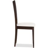 Set van 6 stoelen TIFFANY - Massief beuken wengé - witte zitting