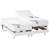 Elektrisch bed – bedbodem en matras – met pocketveren en vormgeheugen APOLLO van DREAMEA - wit - 2x70x190 cm