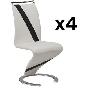 Set van 4 stoelen van kunstleer TWIZY - zwart & wit