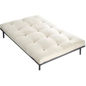Set lattenbodem + futon 160 x 200 cm - 100% KATOEN - SHIVA van DREAMEA - Ecru