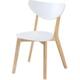 Set van 6 stoelen CARINE - Massief hevea en MDF - Wit L 48 cm x H 78 cm x D 53 cm