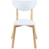Set van 6 stoelen CARINE - Massief hevea en MDF - Wit L 48 cm x H 78 cm x D 53 cm