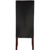 Set van 6 stoelen ROVIGO - Kunstleer - Bruin - Donkere houten poten L 47 cm x H 107 cm x D 63 cm