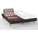 Elektrisch bed - bedbodem en matras - latex CASSIOPEE III van DREAMEA - OKIN motoren - 2 x 90 x 200 cm - zwart