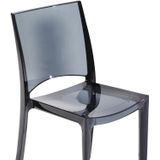 Set van 2 stapelbare stoelen HELLY - Massief polycarbonaat - Leigrijs