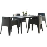 Tuineetset : Tafel + 4 stoelen - Polypropyleen - Antraciet - SOROCA