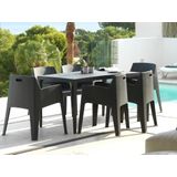 Tuineetset : Tafel + 6 stoelen - Polypropyleen - Antraciet - SOROCA