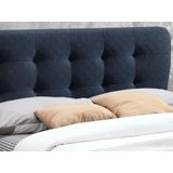 Set "slaapkamer" ELIDE: Bed 140x190 cm  en 2 nachtkastjes - Blauwe stof