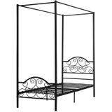 Hemelbed LEYNA 90 x 190 cm - Metaal - Zwart L 198.5 cm x H 211 cm x D 92 cm