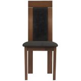 Set van 6 stoelen BELINDA - Beuk en stof - Kleuren: Walnoot en antraciet