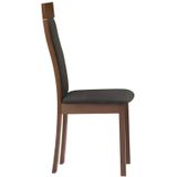Set van 6 stoelen BELINDA - Beuk en stof - Kleuren: Walnoot en antraciet