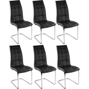 Set van 6 stoelen NADYA - Kunstleer - Zwart