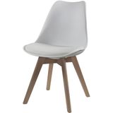 Set van 6 stoelen JODY - Polypropyleen, kunstleer en beuken - Wit L 49 cm x H 82 cm x D 57 cm