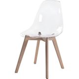 Set van 6 stoelen AUDRA - Polycarbonaat en beuk - Transparant