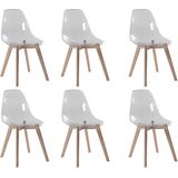 Set van 6 stoelen AUDRA - Polycarbonaat en beuk - Transparant