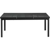 MYLIA Tuineetset NAURU van aluminium : een uitschuifbare tafel 180/240cm en 6 stapelbare fauteuils - Antraciet L 240 cm x H 89 cm x D 100 cm