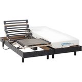Elektrisch relaxbed met matras met vormgeheugen HERACLES van DREAMEA - Zwart - 2x80x200 cm