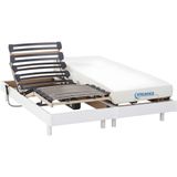 Elektrisch relaxbed met matras met vormgeheugen HERACLES van DREAMEA - Wit - 2x90x200 cm