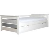 Onderschuifbed CELIANE - 2 x 90 x 190 cm - MDF - Wit + matras L 198.5 cm x H 62 cm x D 105 cm