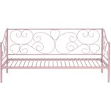 VIVIAN Bedbank - 90x200 cm - Metaal - Roze + Matras | Romantische sfeer en multifunctioneel